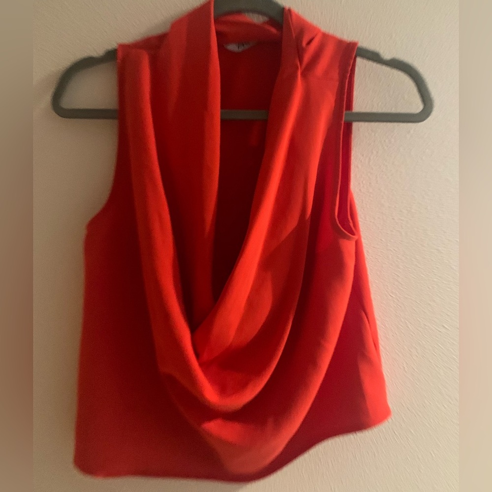Zara Red Scoop Neck Top